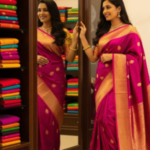 Pure Soft Silk Saree with Traditional Kanchi Border